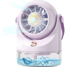 Table fan - LIKE NO OTHER - Mini portable air conditioner - 3 speeds - Rechargeable - Purple