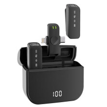 Bezdrôtový mikrofón - Klopový mikrofón - Dosah 30 m - Potlačenie hluku - Nabíjateľná batéria 600 mAh