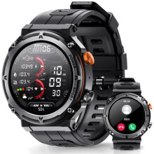 Smartwatch in militaire stijl voor heren - 5ATM waterdicht, HD-bellen en sms'en, slimme slaapregistratie, fitnesstracker