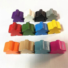 (Blue) 100pcs Wooden Meeples 16mm Extra Board Game Bits Pawns Pieces Bulk Replacement Tabletop Gaming Components Humanoid Chess Pieces Shry