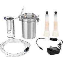 Máquina de ordeño portátil para ganado, espumador de leche eléctrico de 2 litros, acero inoxidable.