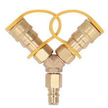Raccord en Y pour barbecue Ă gaz - Adaptateur Ă connexion rapide 15x12x3
