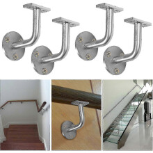 Support de main courante d'escalier - 4 supports muraux en acier inoxydable