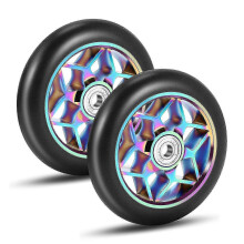 Dikke stuntstepwielen 110 mm met lagers zwart