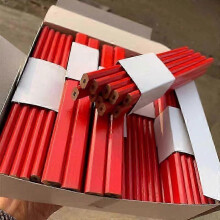 Crayons de charpentier 72 pièces rouge et noir octogonaux en bois pour projets de bricolage