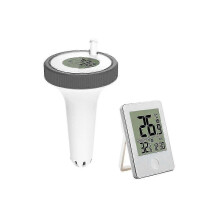 Drijvende zwembadthermometer, digitaal, draadloos, voor binnen en buiten