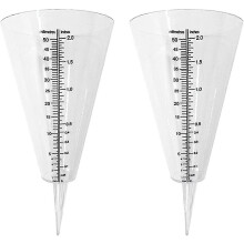 Pluviomètre d'extérieur à double échelle et à cône transparent