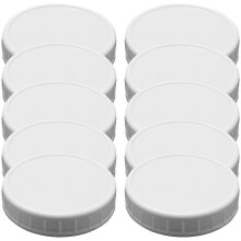 Couvercles en plastique pour bocaux Mason de 86 mm - 10 couvercles nervurés