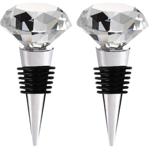 Weinstopper-Geschenkset mit Kristall-Diamant-Design, 2er-Pack