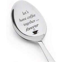 Gravírovaná lyžička pre milovníkov kávy - darček Let's Have Coffee Together Forever