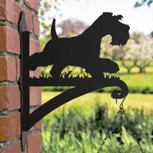 Tuinhaken voor plantendecoratie, ijzeren hondensilhouet buitenhangers