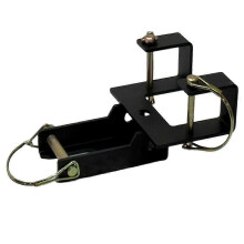 Combination hook for trash bins with durable tractor pin