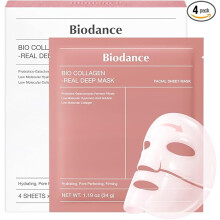 BIODANCE Bio-Collagen Real Deep Face Mask 4 Pcs | Hydrogel Overnight Mask | Pore Minimizing and Elasticity Improvement