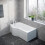 NES Home P Shaped Left Hand 1500mm Curved Shower Bath Acrylic & Front Panel 2
