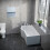 NES Home P Shaped Left Hand 1500mm Curved Shower Bath Acrylic & Front Panel 3