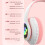 Cuffie wireless per bambini - RNCYN - Orecchie da gatto - Rosa - STN28 - Wireless e cablata 4