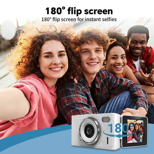 Mini Câmara Digital - RNCYN - Ecrã Flip de 1,4 polegadas - Modo Beleza de 12MP - Anti-Vibração - Verde - Bateria de 300mAh 2