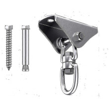 450kg Capacity Stainless Steel 360 Rotating Ceiling Hook Swing, Swing Hook, Suspension Hook with Screw for Concrete Wood Sets Playground Porch Seat Tr