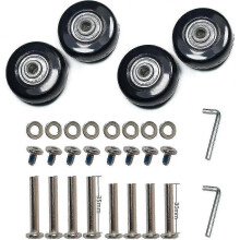 4 Wheels Wear-resistant Mute Luggage Suitcase Replacement Wheels Rubber Swivel Caster Wheels Repair Kits (50mm X 18mm) - Jxlgv
