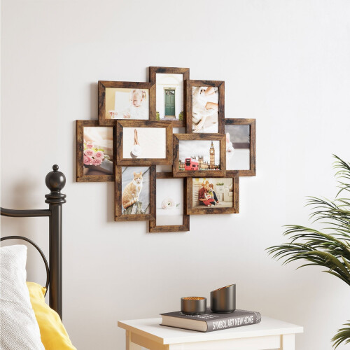 Collage Picture Frames - MDF - White - Wall Mounted for 10 Photos (4x6) 2