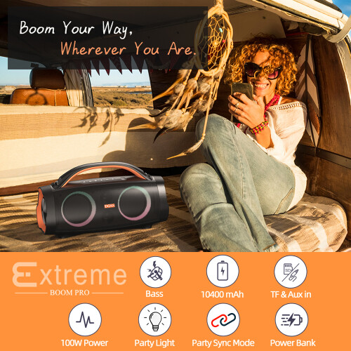 Αδιάβροχο ασύρματο ηχείο RNCYN 100W Φορητό IPX6 Stereo Subwoofer 1