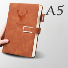 A5 anteckningsbok i hårt omslag, 100 ark journal i konstläder med magnetspänne och pennhållare för män och kvinnor, 80 g tjock linj
