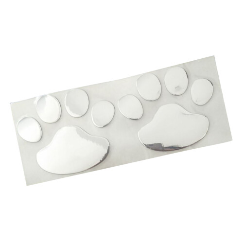 2pcs Silver Paw Print Car Decals