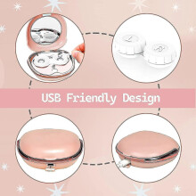 (Pink) Contact Lens Cleaner Case, Portable Ultrasonic Contact Lens Cleaner With Usb Charger, Travel Contact Lens Box