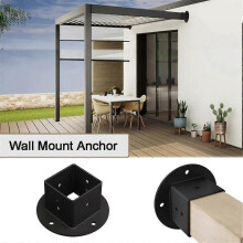 2pcs 2x2 Square Fence Pole Flange Base Pergola Post Base Brackets Kit,heavy Duty Wall Mount Post Anc_Good quality