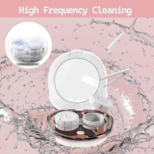 (White) Contact Lens Cleaner Case, Portable Ultrasonic Contact Lens Cleaner With Usb Charger, Travel Contact Lens Box