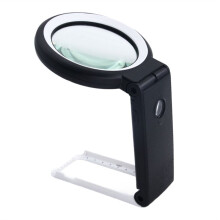 Bärbart Handhållet Förstoringsglas med LED-Lampor Hopfällbart Skrivbordsförstoringsglas 10X/30X Avläsning med 18 Lysdioder
