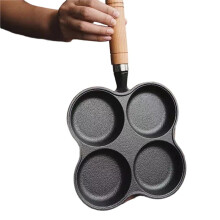 4-Hole Frying Pan Non Stick Breakfast Burger Egg Pancake Maker Multifunction Hamburger Steak Pan