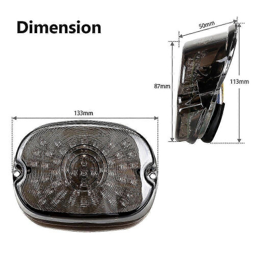 Smoked Motorcycle LED Tail Lights for 2002-2010 Dynas License Plate Light