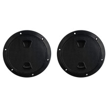 2X Circular Non Slip Inspection Hatch-Boat Hatch Deck Plate with Detachable Cover for RV Marine Boat Kayaks-4Inch Black