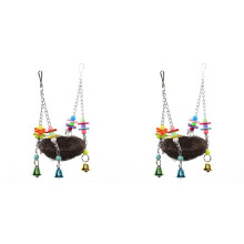 2X Handcraft Bird's Nest Toys for Birds Parrots to Bite Climb Bird Swing Toys