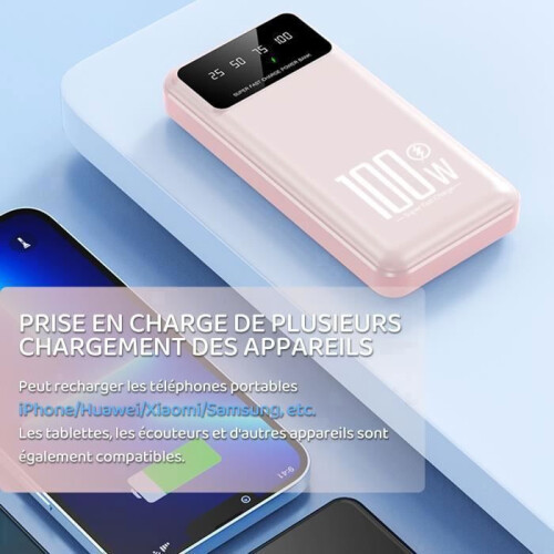 Φορητή εξωτερική μπαταρία 20000mAh, γρήγορη φόρτιση 22,5W, 4 θύρες, με οθόνη LED και 2