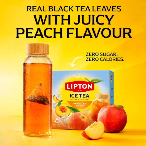 Lipton Ice Tea Black Tea Peach 10 pyramid tea bags Zero Calories Zero 1