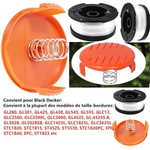 Καρούλι πετονιάς - Συμβατό με Black & Decker (GL/ST) - 8 καρούλια + 2 καλύμματα - πετονιά 1