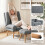 Homcom HOMCOM Recliner with Footstool, Reclining Chair with Adjustable Back, Grey 6