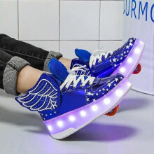 (29, A6) Kids Led Light-emitting Shoes With Wheels, Roller Skates Shoes