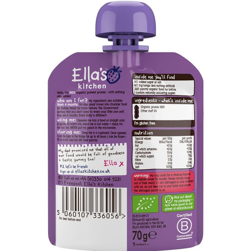 Ella's Kitchen First Taste Prunes 4+ Months, Pack of 7, 2