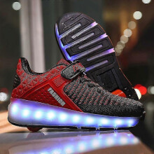 (37, A2) Kids Led Light-emitting Shoes With Wheels, Roller Skates Shoes