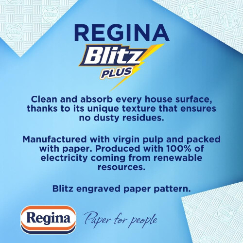 Regina Regina Blitz Plus Household Towel – 8 Rolls per Pack, 80 Sheets Per 1