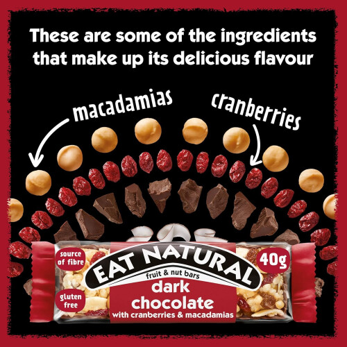 Eat Natural Fruit & Nut Bars - Dark Chocolate with Cranberries & 2
