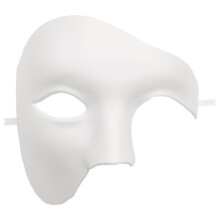 (white) Masquerade Mask Vintage Phantom Of The Opera One Eyed Half Face Costume