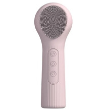 Facial Cleansing Brush, 2-in-1 Silicone Face Scrubber with Heat Massage, Waterproof Electric Face Brush for Women