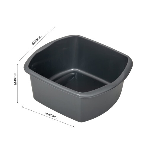 Addis Addis 8 Litre Small Rectangular Bowl Metallic Silver 8L 319251 2