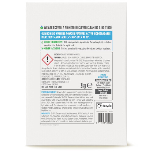 Ecover Ecover Non-Bio Laundry Detergent Powder, Laundry Washing Detergent, Fresh Lavend 1
