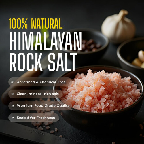 Himalayan Rock Salt 1kg Coarse Pure Natural Unprocessed Crystals for 2