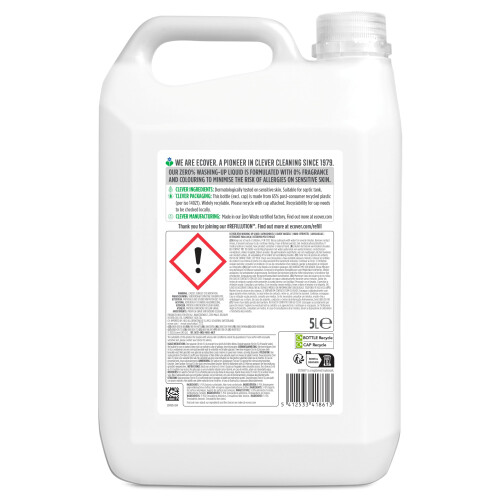 Ecover Ecover Zero Washing Up Liquid Refill, Washing Up Soap, Tough on 1